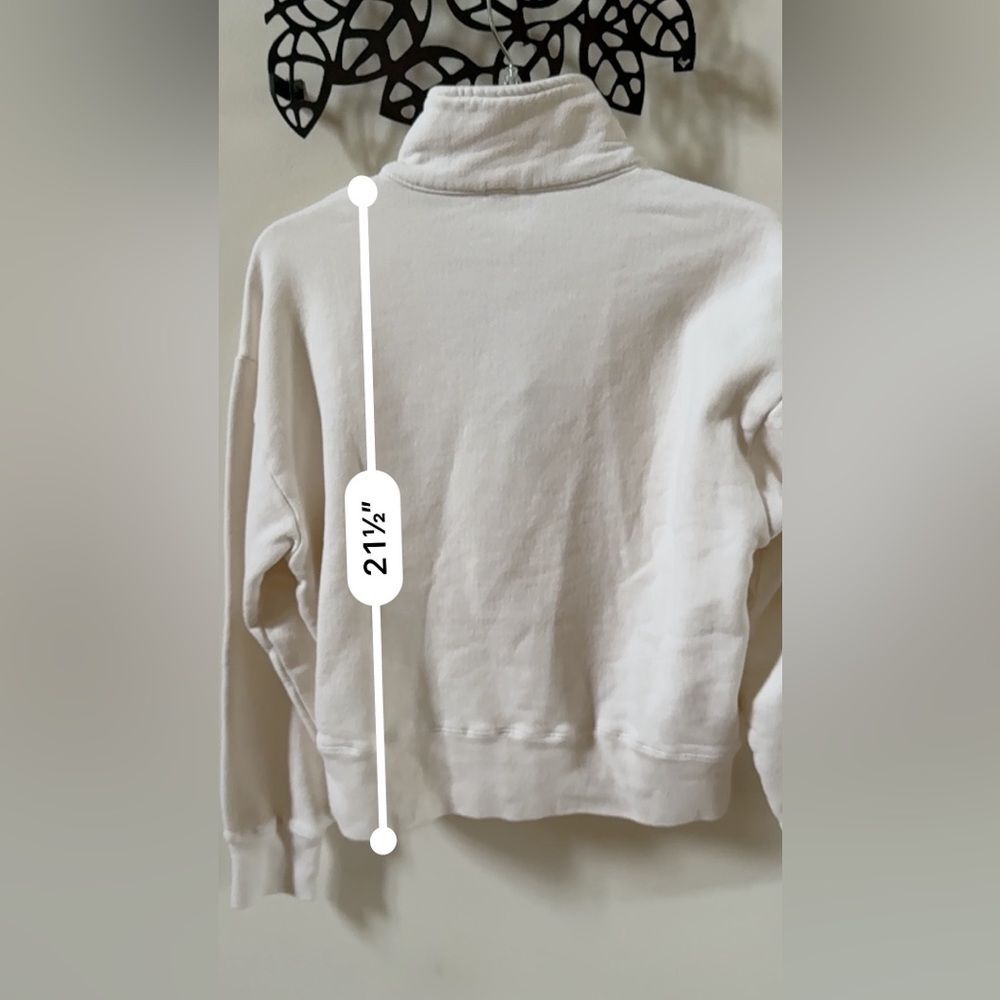 re/done Hanes 70s Half-zip Sweatshirt in Off-White L - Picture 2 of 12